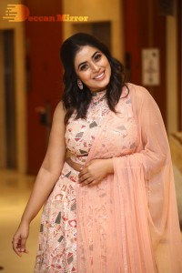 Actress Poorna seen at the Three Roses OTT show event