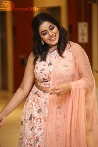 Actress Poorna seen at the Three Roses OTT show event