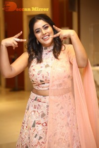 Actress Poorna seen at the Three Roses OTT show event