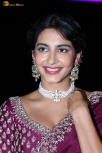 actress Pragati Srivastava dazzles in a maroon saree at a movie event