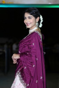 actress Pragati Srivastava dazzles in a maroon saree at a movie event