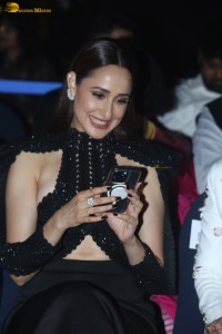actress Pragya Jaiswal beautiful in a black dress at a movie function