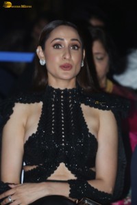 actress Pragya Jaiswal beautiful in a black dress at a movie function