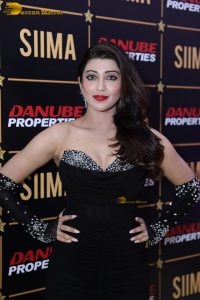 actress Pranitha Subhash gorgeous in a shoulderless dress at SIIMA event