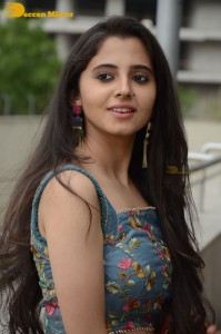 Actress Preethi Asrani in a blue lehenga choli dress