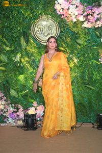 bollywood actress Preeti Jhangiani beautiful in a yellow saree
