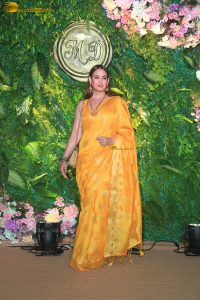 bollywood actress Preeti Jhangiani beautiful in a yellow saree