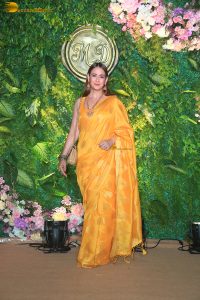 bollywood actress Preeti Jhangiani beautiful in a yellow saree