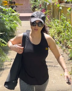 bollywood actress preity zinta spotted in workout attire outside a gym