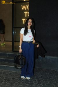 bollywood actress preity zinta cute in a white top and denim jeans