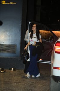 bollywood actress preity zinta cute in a white top and denim jeans
