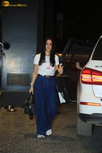 bollywood actress preity zinta cute in a white top and denim jeans