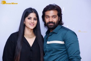 Telugu movie Premadesam press meet attended by actors Thrigun and Megha Akash