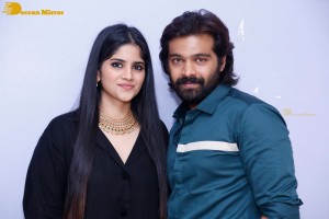 Telugu movie Premadesam press meet attended by actors Thrigun and Megha Akash