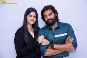 Telugu movie Premadesam press meet attended by actors Thrigun and Megha Akash