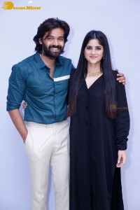 Telugu movie Premadesam press meet attended by actors Thrigun and Megha Akash