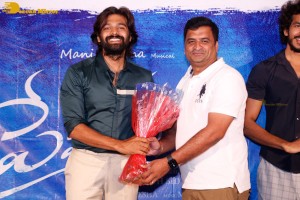 Telugu movie Premadesam press meet attended by actors Thrigun and Megha Akash