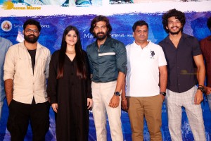 Telugu movie Premadesam press meet attended by actors Thrigun and Megha Akash
