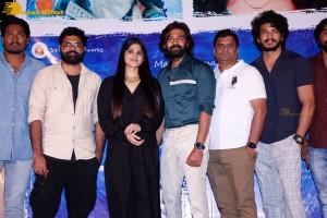 Telugu movie Premadesam press meet attended by actors Thrigun and Megha Akash