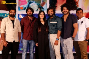 Telugu movie Premadesam press meet attended by actors Thrigun and Megha Akash