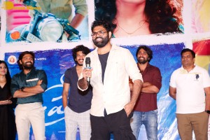 Telugu movie Premadesam press meet attended by actors Thrigun and Megha Akash