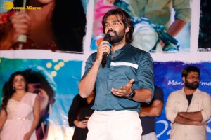 Telugu movie Premadesam press meet attended by actors Thrigun and Megha Akash