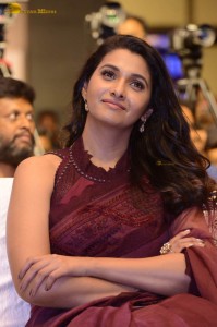 actress priya bhavani shankar in a brick red saree