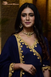 Priya Prakash Varrier in a blue salwar kameez dress attending 'Ishq - Not a Love Story' movie pre release function.