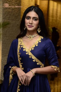 Priya Prakash Varrier in a blue salwar kameez dress attending 'Ishq - Not a Love Story' movie pre release function.