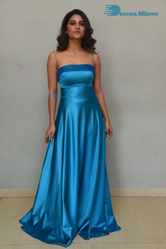 Telugu Actress Priya Singh in a blue dress