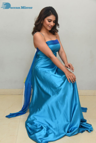 Telugu Actress Priya Singh in a blue dress