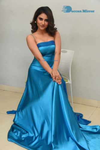 Telugu Actress Priya Singh in a blue dress