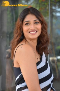 Priya Vadlamani in a black and white saree