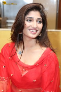 Indian Actress Priya Vadlamani hot looks in a red dress