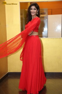 Indian Actress Priya Vadlamani hot looks in a red dress