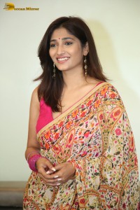 South Indian Actress Priya Vadlamani in a colorful saree