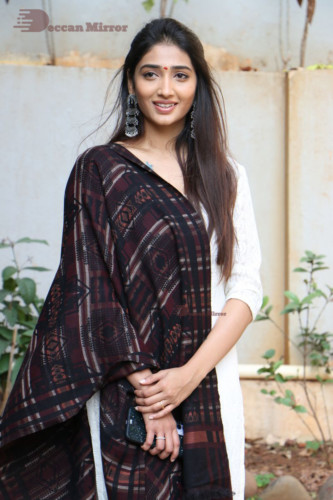 Telugu Actress Priya Vadlamani in a white salwar dress