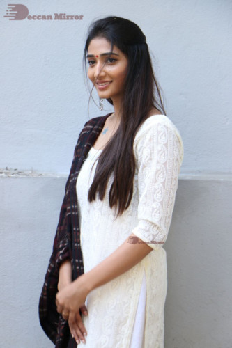 Telugu Actress Priya Vadlamani in a white salwar dress