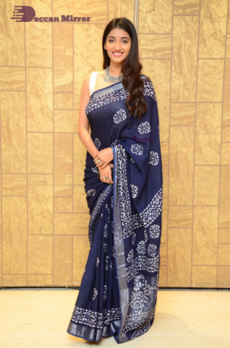 Telugu Actress Priya Vadlamani looks stunning in a blue saree
