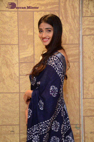 Telugu Actress Priya Vadlamani looks stunning in a blue saree