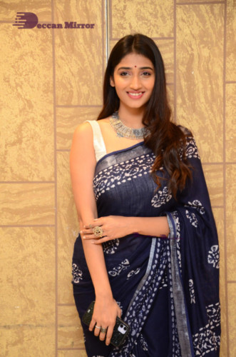 Telugu Actress Priya Vadlamani looks stunning in a blue saree