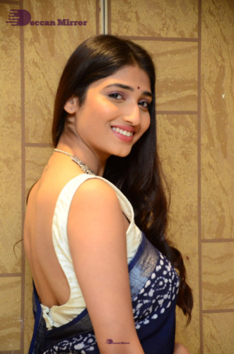 Telugu Actress Priya Vadlamani looks stunning in a blue saree