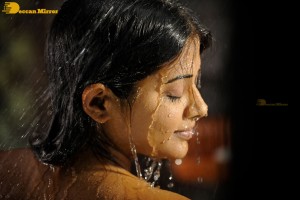 Actress Priyamani in a bath towel after shower