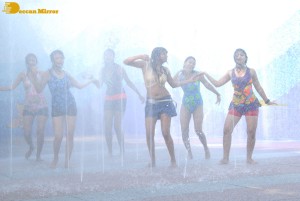 Actress Priyamani glamorous pictures in rain wearing a blue mini skirt