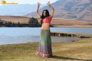 Actress Priyamani during the filming of a song