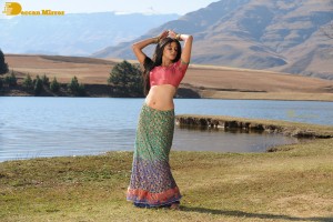 Actress Priyamani during the filming of a song