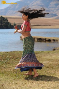 Actress Priyamani during the filming of a song
