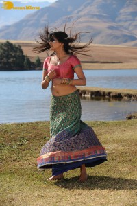 Actress Priyamani during the filming of a song