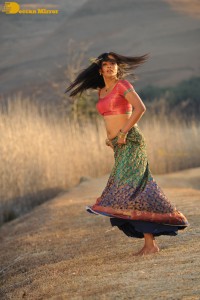 Actress Priyamani during the filming of a song