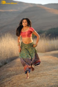 Actress Priyamani during the filming of a song